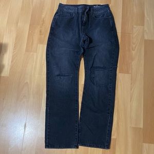 High waisted wide denim